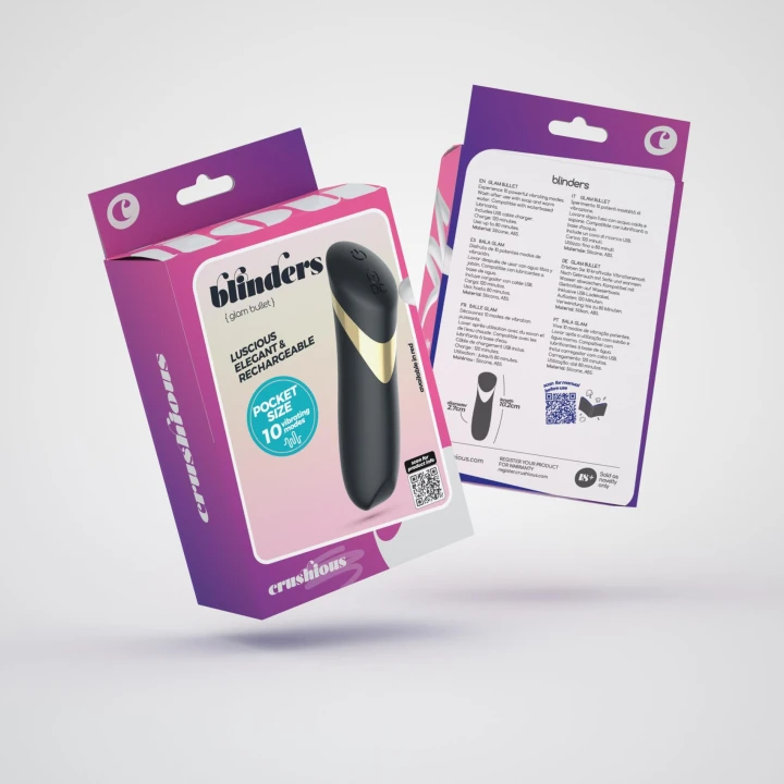 Wibrator punktowy Crushious, 10 trybów, ładowanie USB, silikonowy, czarny