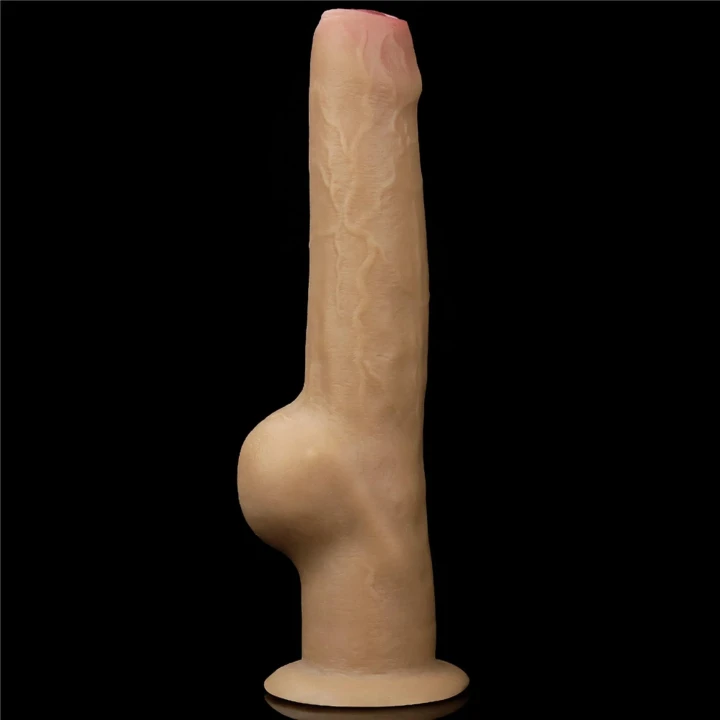 Dildo Love Toy Dual-layerowy silikon, uchwyt, przyssawka 7,9 cm, długość 28 cm