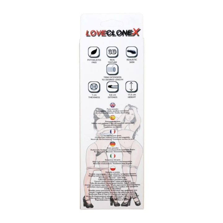 Nakładka powiększająca, GLADIATOR, długość 17,5 cm, cyberskóra, podwójna średnica