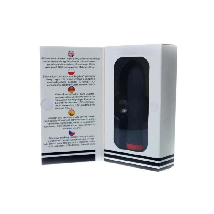 Stymulator łechtaczki USB - Silikonowy, 10 funkcji, wodoodporny, czarny