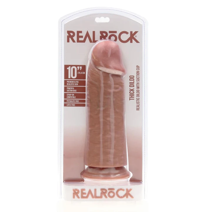 Dildo RealRock, 25,4 cm, mocna przyssawka, realistyczny kształt, miękka powierzchnia