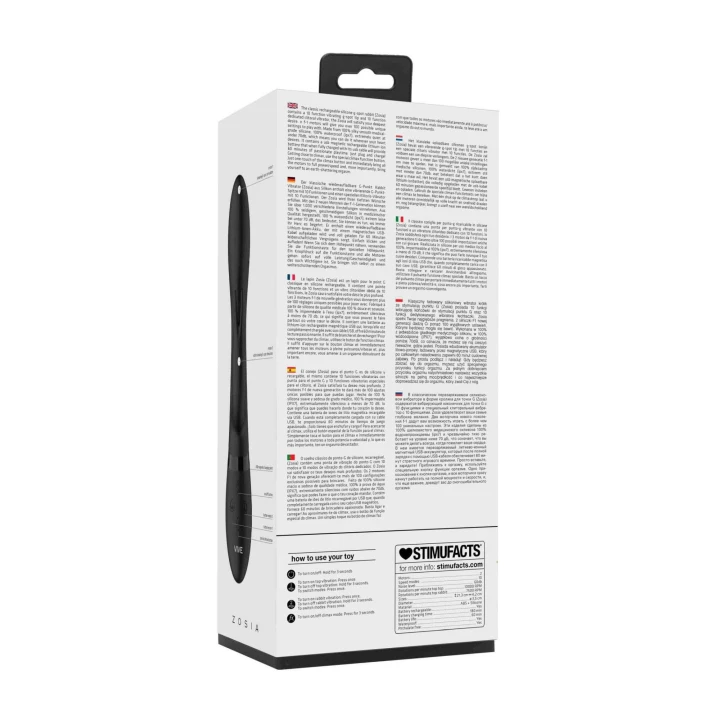 Wibrator klasyczny Zosia - G-Punkt, 10 trybów, wodoodporny, mocny silnik