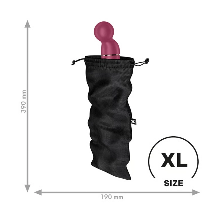 Torba do przechowywania Satisfyer Treasure Bag XL – czarna, długość 39 cm, wymiar 19 cm