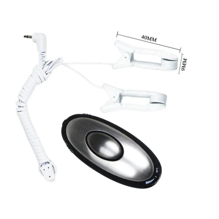 Zestaw elektrostymulacji do sutków BAILE - ręczny zasilacz, zaciski, różne tryby pulsacji