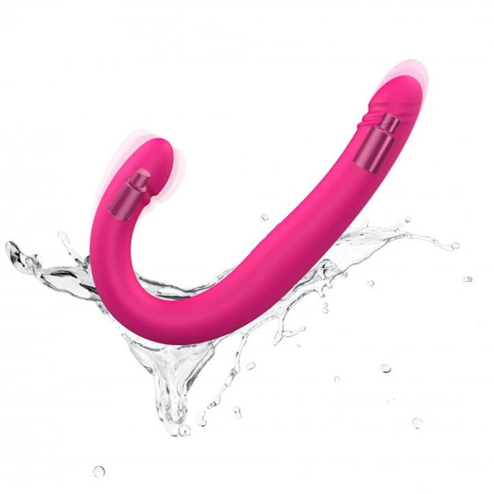 Dildo ORGASMIC DOUBLE DO, silikon, 18,4 cm, 9 trybów wibracji, wodoodporny