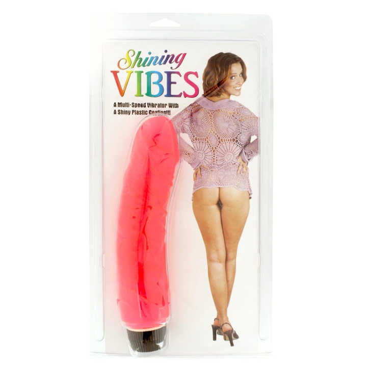 Wibrator realistyczny Jelly Glitter 18.3cm, różowy, materiał PVC bez ftalanów