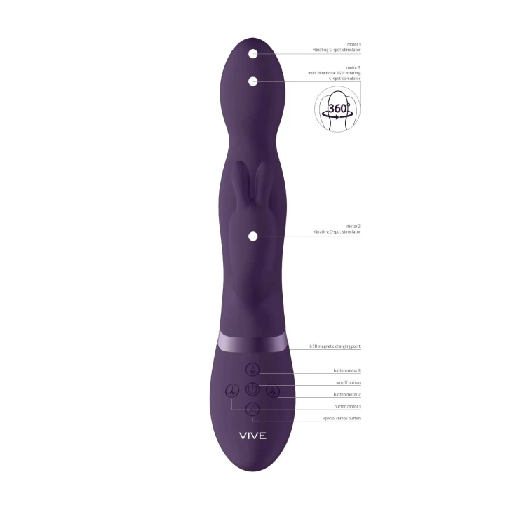 Wibrator królik Niva - 360° stymulacja G, 10 funkcji, wodoodporny