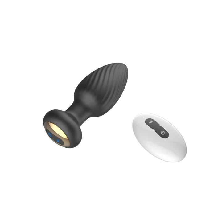 Wtyczka analna rotacyjna zdalnie sterowana, silikonowa, 3,5 cm, wibracje