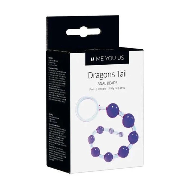 Kulki analne Dragonz Tail - Stymulujące, Wodoodporne, Elastyczna budowa, Violet