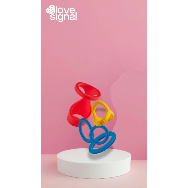 Pierścienie erekcyjne Dreamtoys Love Signal – silikon, wodoodporne IPX8, zestaw 5 elementów