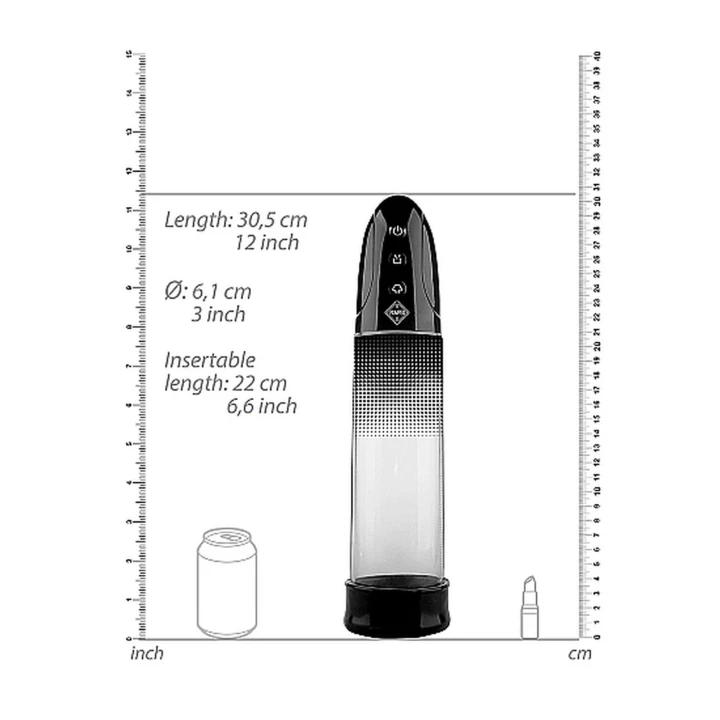 Pompka próżniowa USB, zasilana akumulatorem, średnica 7,5 cm – Luv Pump Black
