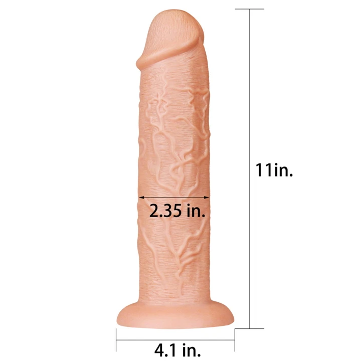 Dildo 11'' LoveToy Legendary, realistyczny, giętki, przyssawka, PVC