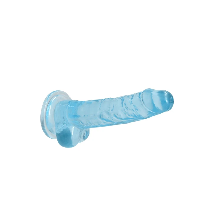 Dildo realistyczne REALROCK CRYSTAL CLEAR, 19 cm, z przyssawką, wodoodporne