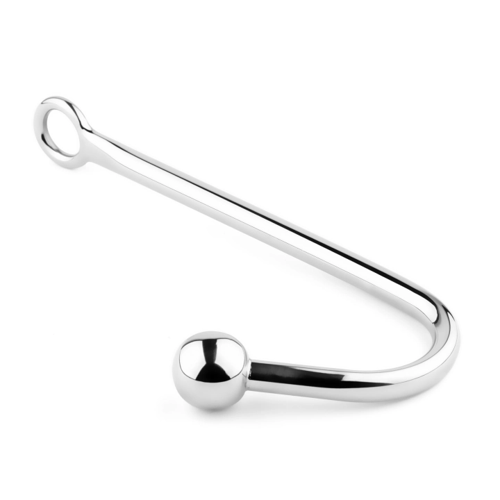 Hak analny Stalowy Elite – stal nierdzewna, długość 24 cm, kulka Ø 3,2 cm