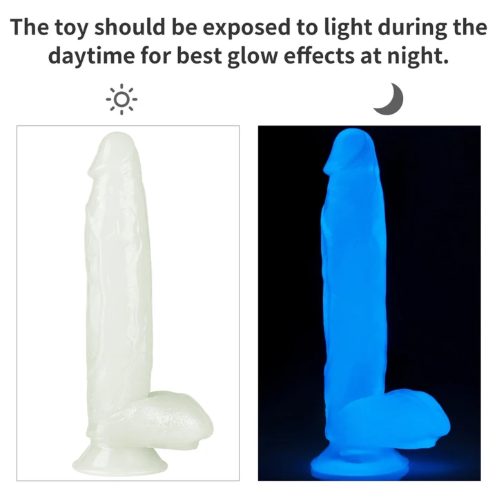 Dildo Lumino Play 10'' - TPE, świecący w ciemności, realistyczna tekstura, łatwy w użyciu