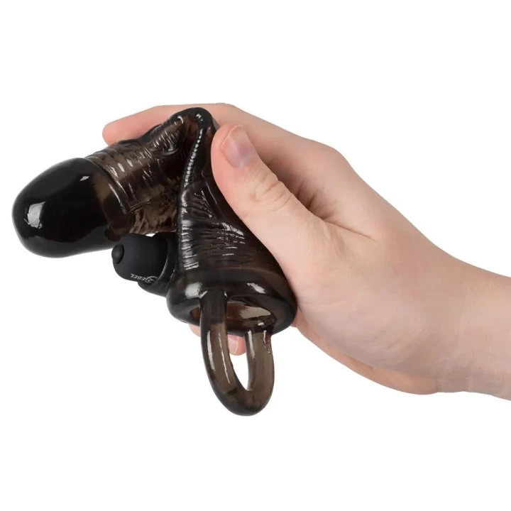 Przedłużacz penisa Rebel Extension Regular Fit z wibracją, 19 cm, elastyczny TPR