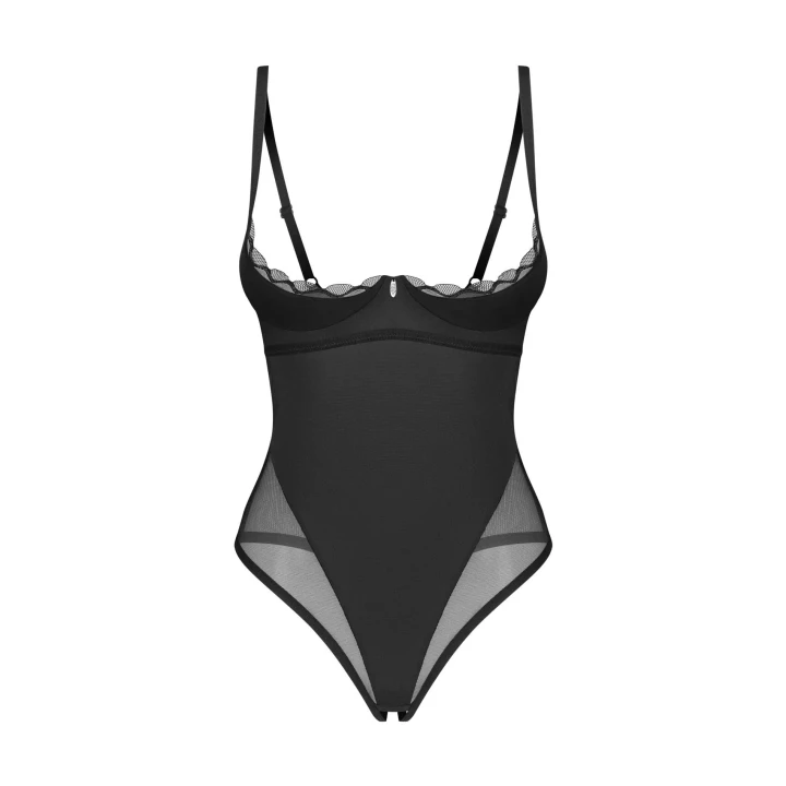 Body OBSESSIVE Stelisa S/M z fiszbinami, regulowanymi ramiączkami i transparentnymi wstawkami
