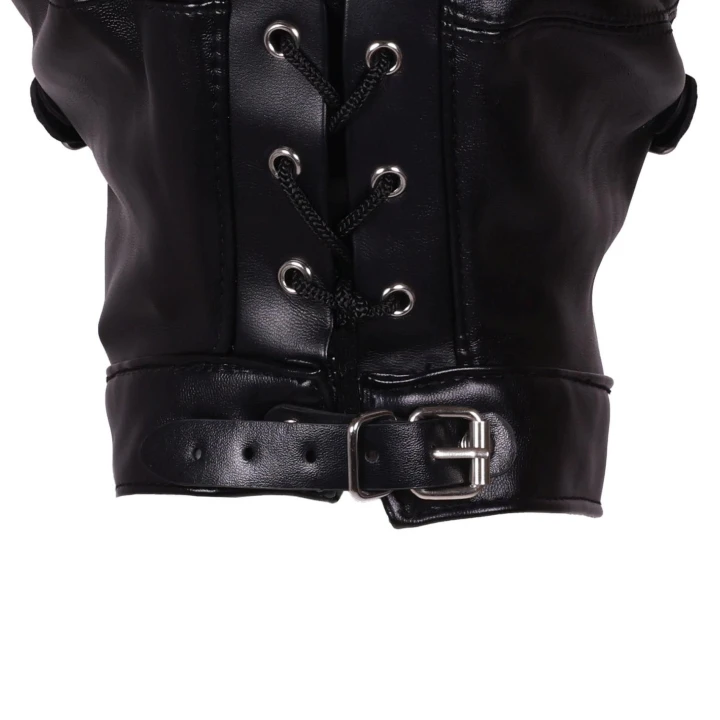 Maska na oczy z kneblem kulkowym, regulowana, oddychająca - czarna