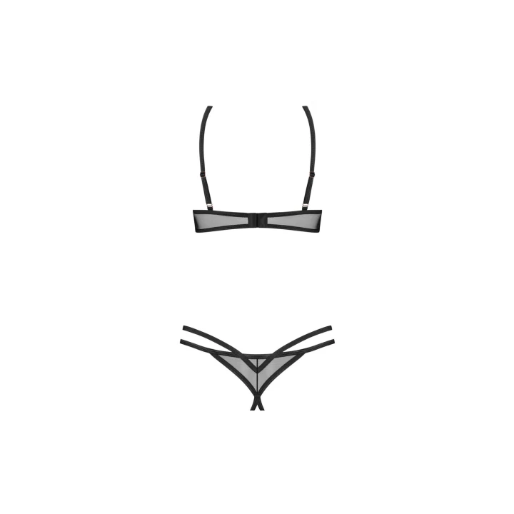 Bielizna otwarta OBSESSIVE Euridia M/L, 94% poliester, regulowane ramiączka, różowe detale