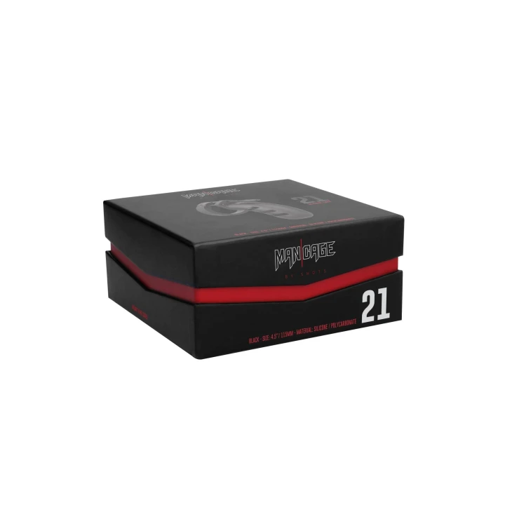 Klatka na penisa - Mancage Model 21 - Silikonowa, 4.5", Czarna