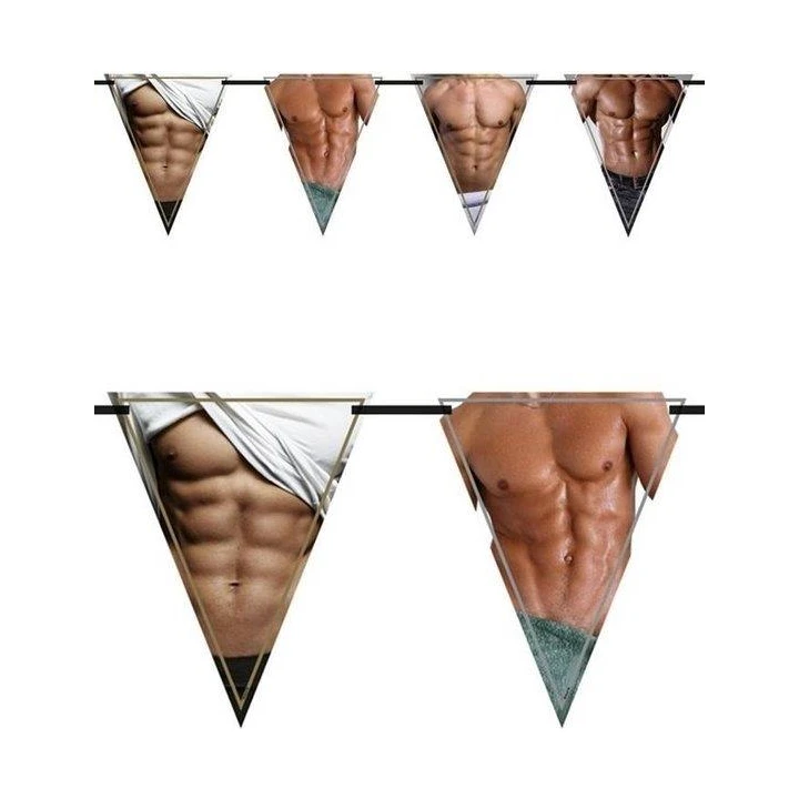 Girlanda urodzinowa - Baner z figurkami mężczyzn, idealna dekoracja na przyjęcie