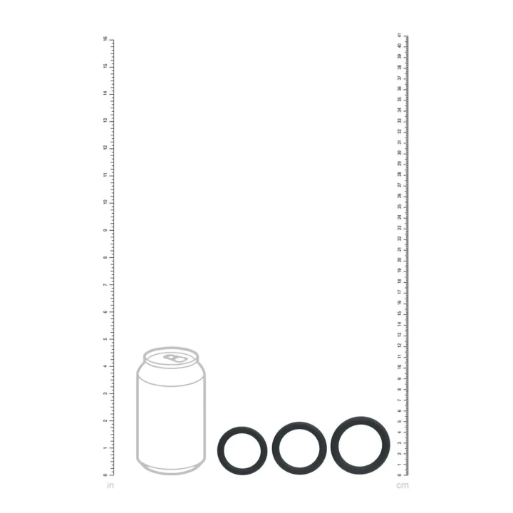 Pierścień erekcyjny silikonowy LEVELZ - 3 rozmiary (L/XL/XXL), bezwibracyjny, czarny