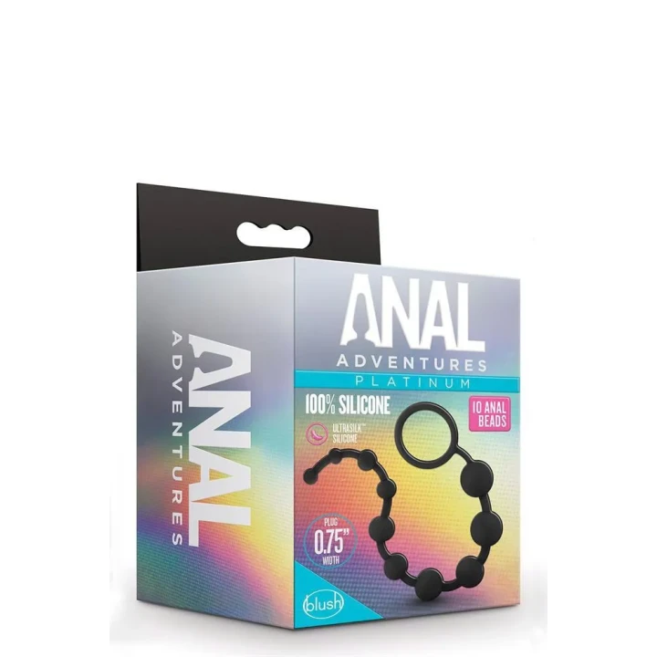 kulki analne, ANAL ADVENTURES, z Ultrasilk™, 10-bead, długość 12,5 cala