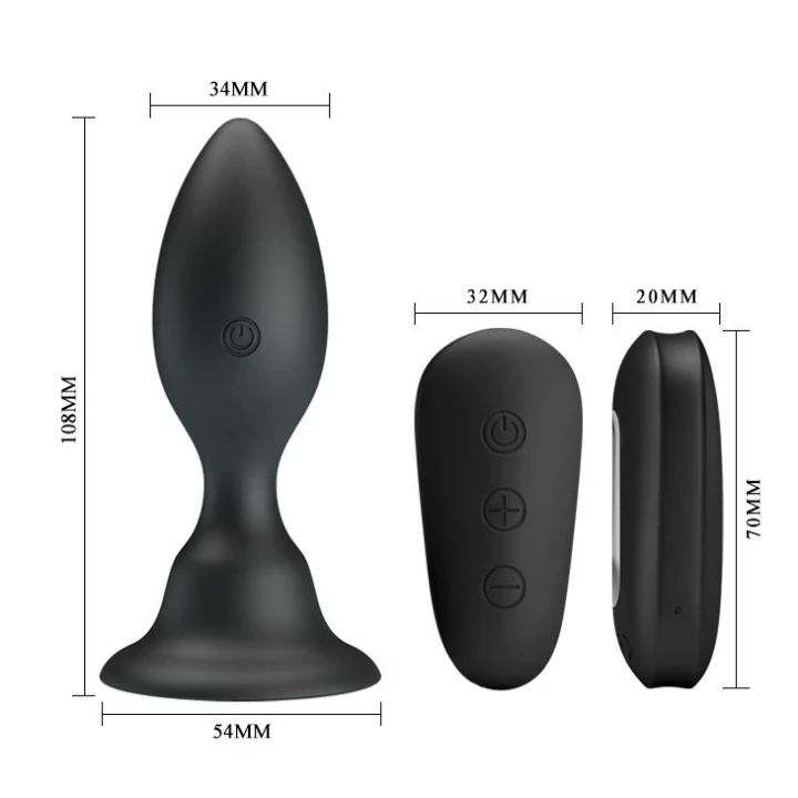 Wtyczka analna z wibracją MR PLAY - 12 trybów, ergonomiczny kształt, wodoodporna
