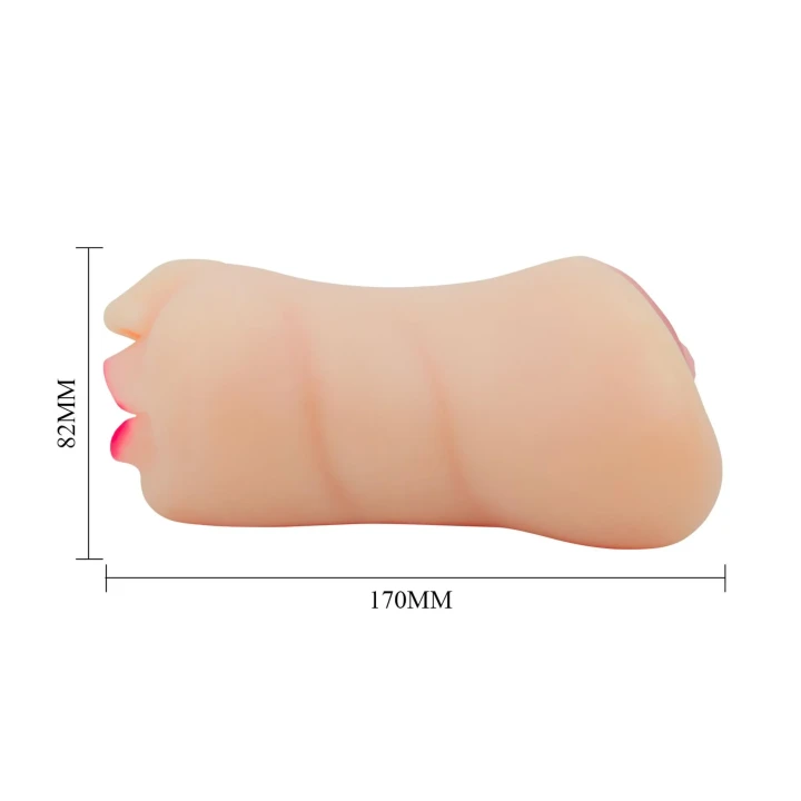 Masturbator TPR - CRAZY BULL Zoey z ręcznie malowanymi wargami sromowymi, żeberkowany tunel