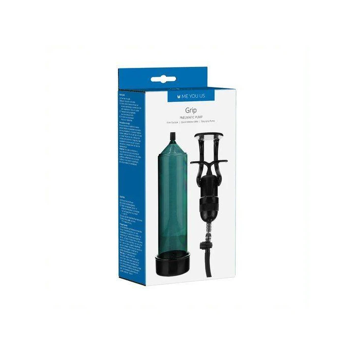 Pompka do penisa Me You Us Grip, TPE, z manometrem i przyciskiem szybkiego uwalniania