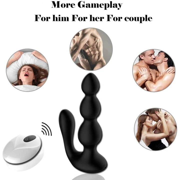 Wibrujące Koraliki Analne RemoteSilicone, Medyczny Silikon, 100% Wodoodporne