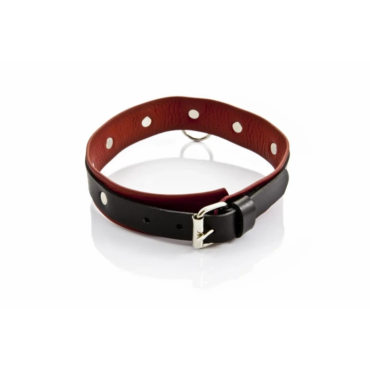 Obroża skórzana WHIPS, średnia 36-42 cm, 3 cm szerokości, rękodzieło z Polski