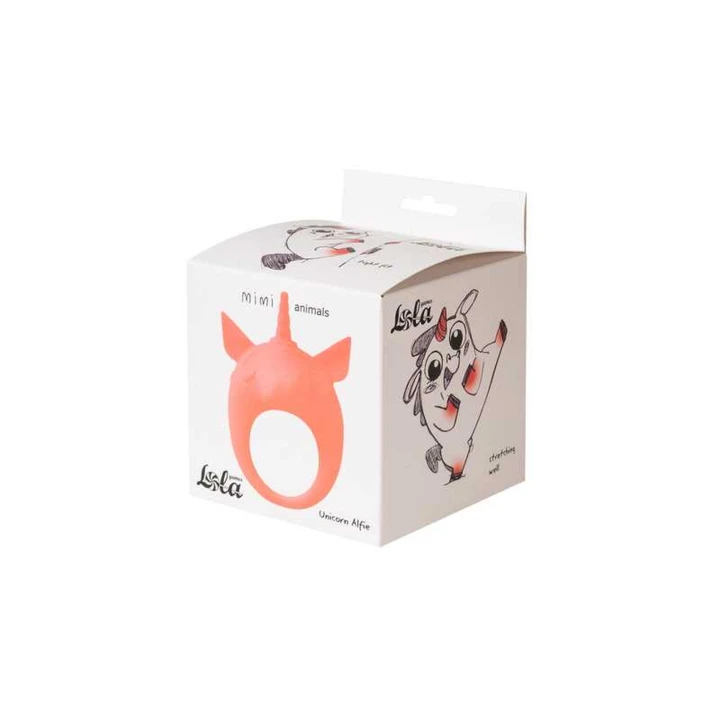 Pierścień wibracyjny - MiMi Animals, silikon, hipoalergiczny, pomarańczowy, 1 tryb wibracji