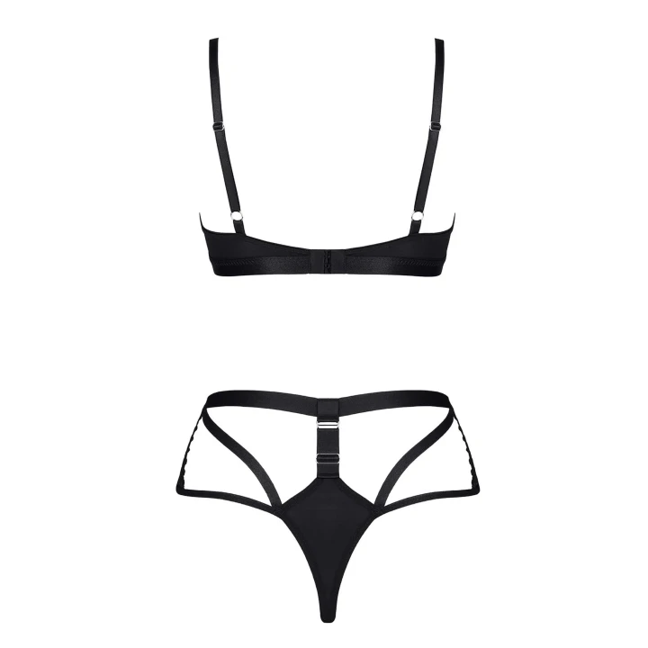 Komplet bieliźniarski DEMONIQ Kolekcja Lady X Sarita001, czarny, koronkowy, XL