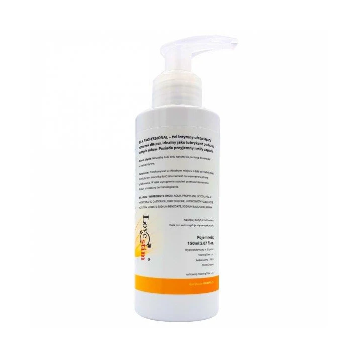 Żel silikonowy - Lovestim SILK PROFESSIONAL 150 ml, długotrwały, nawilżający, delikatny