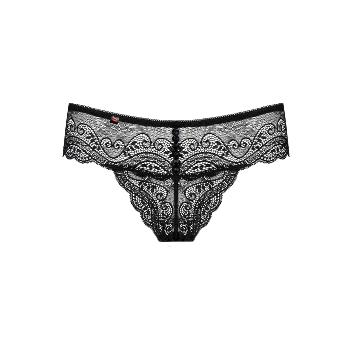 Stringi koronkowe Miamor L/XL, OBSESSIVE, 90% poliamid, zdobienia kamyczkami, sexy styl