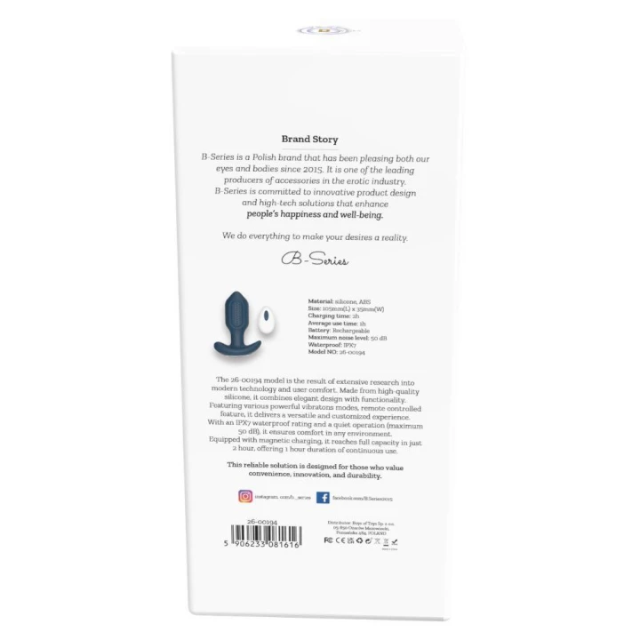 Korek analny Victoria - Silikonowy, Zdalne sterowanie, Wiele trybów wibracji