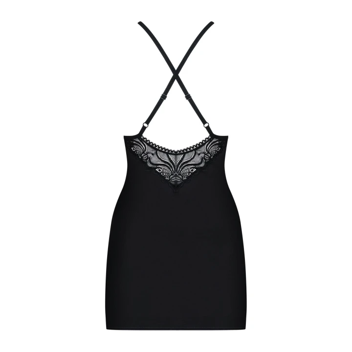 Koszulka nocna OBSESSIVE 828-CHE-1 L/XL, regulowane szelki, koronkowy dekolt