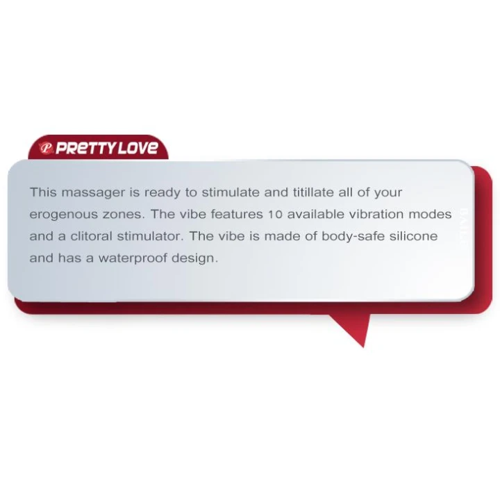 Masażer wibracyjny - PRETTY LOVE IMPLUSE, silikon, 10 trybów, wodoodporny