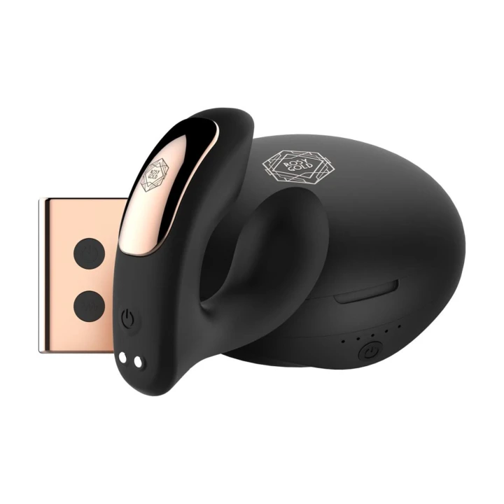 Wibrator do noszenia Rosy Gold - luksusowe etui ładujące, regulowane wibracje, dyskrecja