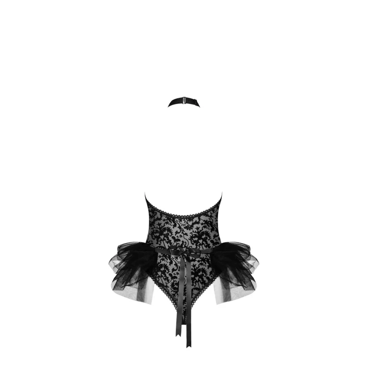 Bielizna erotyczna Frilles - Body 2XL/3XL, odkryte plecy, tiulowa spódniczka