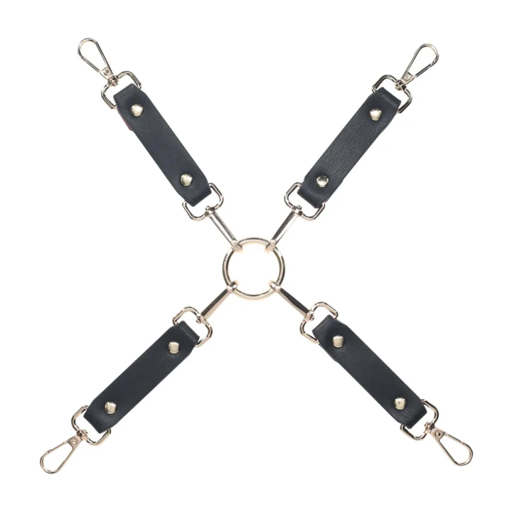 Hogtie Connectors - Milan Collection - Skórzane, 4-WAY, Czarno-Czerwone