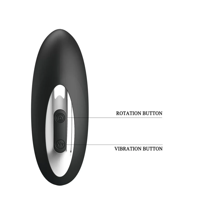 Masażer prostaty PRETTY LOVE – 12 wibracji, 3 rotacje, silikonowy z funkcją pamięci