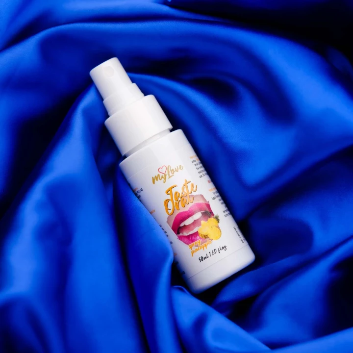 Spray do seksu oralnego MyLove Taste, ananasowy, 50 ml, lekkie aromatyzowanie.