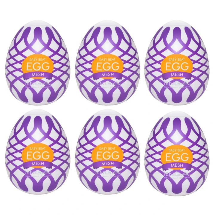 Masturbator jednorazowy Tenga Egg Mesh, ultra elastyczny, 6 sztuk, TPE, PP
