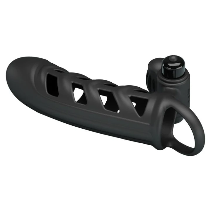 Rękaw na penisa PRETTY LOVE - Wibrujący, 10 funkcji, Silikonowy, Czarny