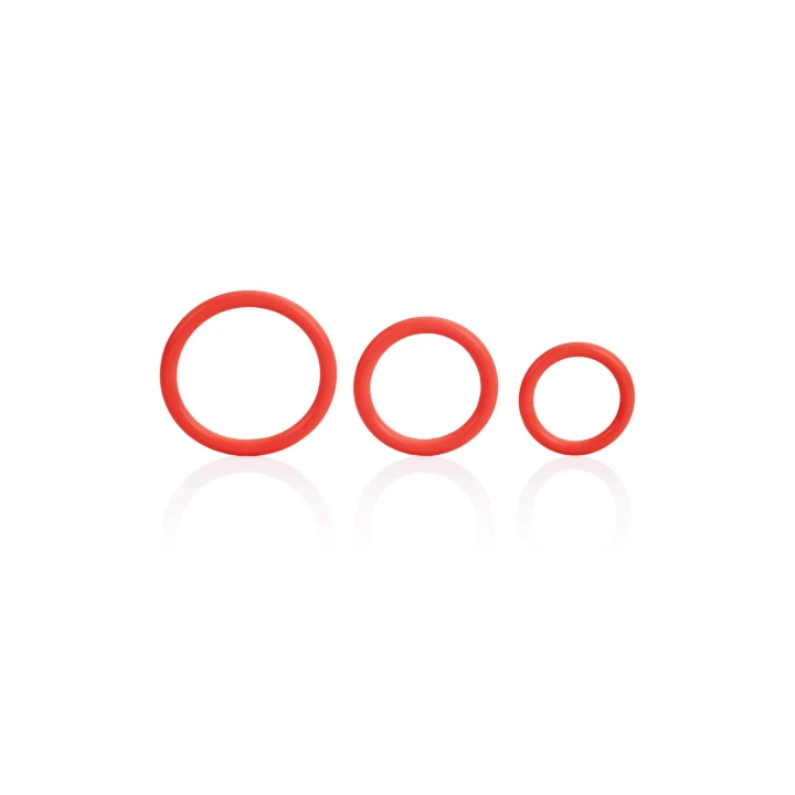 Pierścienie erekcyjne silikonowe Tri-Rings, super rozciągliwe, 3 rozmiary, 2.5 cm