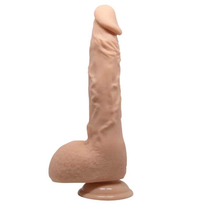 Dildo BAILE - 9,8'' TPR, zakrzywiony trzon, przyssawka do mocowania