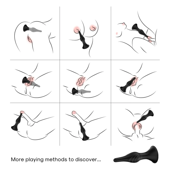 Zabawkę analną Rocket Black, silikon, 9 trybów wibracji, 100% wodoodporna