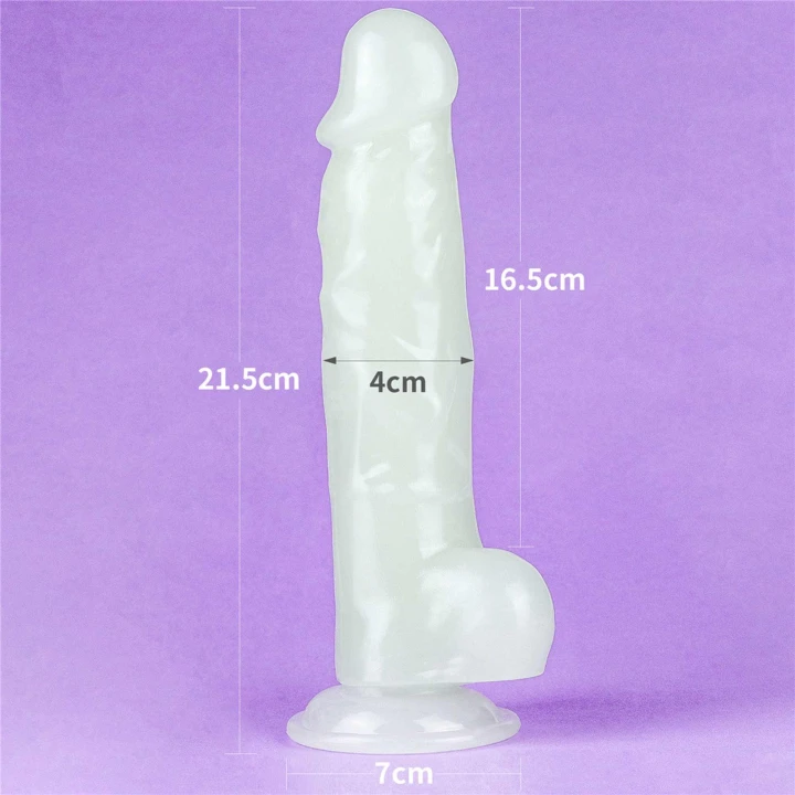 Dildo Lumino Play 8,5'' – TPE, świecący w ciemności, realistyczna tekstura skóry